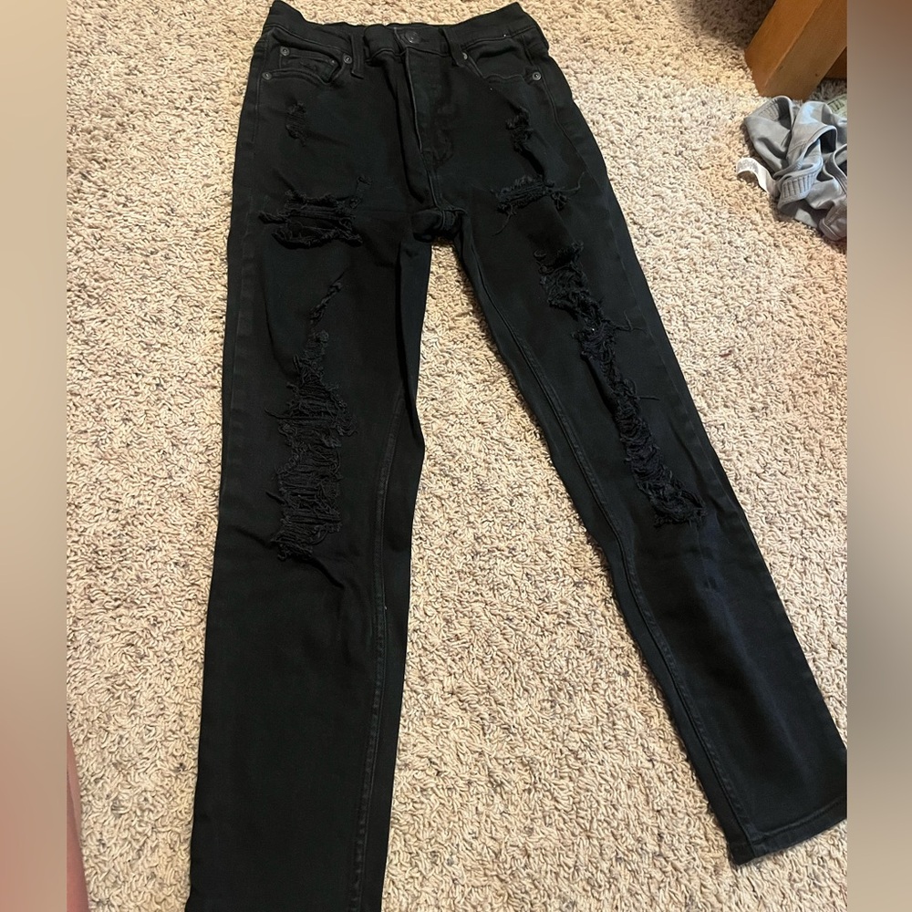 Black Distressed Jeans